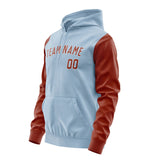 Custom Light Blue Coral Red Hoodie 0808161608B31816