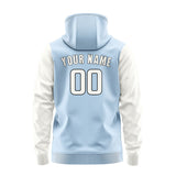 Custom Light Blue White Hoodie 0808181808B31718