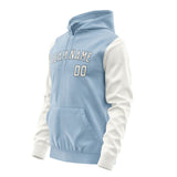 Custom Light Blue White Hoodie 0808181808B31718