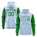 Custom Light Blue Emerald Green Hoodie