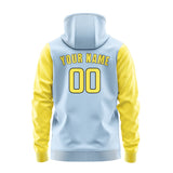 Custom Light Blue Light Yellow Hoodie 0808262608B31726