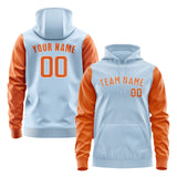 Custom Light Blue Orange Hoodie