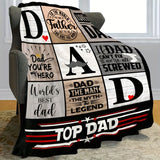 Blanket for Dad Gifts - Dad You're My Hero, World's Best Dad, Top Dad,” From Children, Birthday, Christmas, Everyday, Motivational