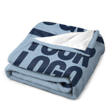 Custom Light Blue Navy Blue Blanket