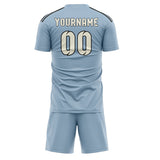 Custom Light Blue Cream Soccer Set