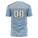 Custom Light Blue Cream Soccer Jersey