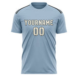 Custom Light Blue Cream Soccer Jersey