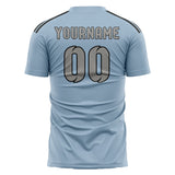 Custom Light Blue Gray Soccer Jersey