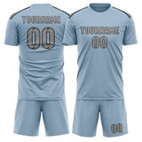 Custom Light Blue Gray Soccer Set