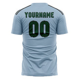 Custom Light Blue Green Soccer Jersey