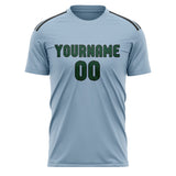 Custom Light Blue Green Soccer Jersey