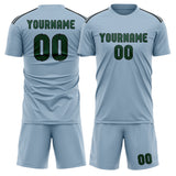Custom Light Blue Green Soccer Set