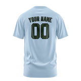 Custom Light Blue Dark Green T-Shirt