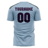 Custom Light Blue Purple Soccer Jersey