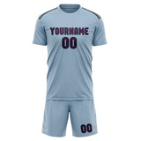 Custom Light Blue Purple Soccer Set