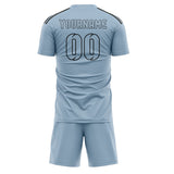 Custom Light Blue Light Blue Soccer Set