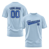 Custom Light Blue Sky Blue T-Shirt