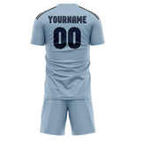 Custom Light Blue Blue Soccer Set