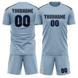 Custom Light Blue Blue Soccer Set