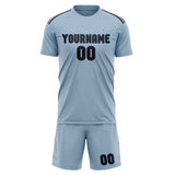 Custom Light Blue Navy Soccer Set