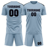 Custom Light Blue Navy Soccer Set