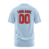 Custom Light Blue Orange Red T-Shirt