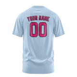 Custom Light Blue Pink T-Shirt