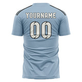 Custom Light Blue White Soccer Jersey