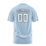 Custom Light Blue White T-Shirt