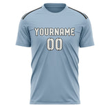 Custom Light Blue White Soccer Jersey