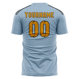 Custom Light Blue Yellow Soccer Jersey