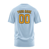 Custom Light Blue Yellow T-Shirt