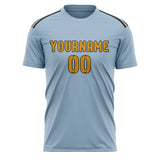 Custom Light Blue Yellow Soccer Jersey