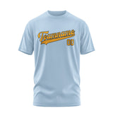 Custom Light Blue Yellow T-Shirt