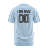 Custom Light Blue Dark Grey T-Shirt