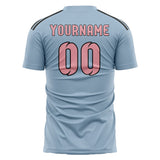 Custom Light Blue Light Pink Soccer Jersey
