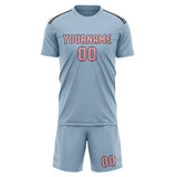 Custom Light Blue Light Pink Soccer Set