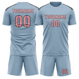Custom Light Blue Light Pink Soccer Set