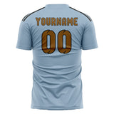 Custom Light Blue Khaki Soccer Jersey