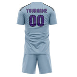 Custom Light Blue Light Purple Soccer Set