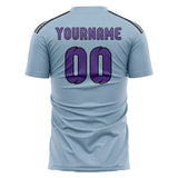 Custom Light Blue Light Purple Soccer Jersey