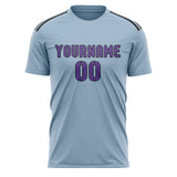 Custom Light Blue Light Purple Soccer Jersey