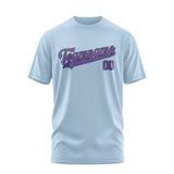 Custom Light Blue Light Purple T-Shirt