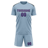 Custom Light Blue Light Purple Soccer Set