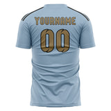 Custom Light Blue Light Khaki Soccer Jersey