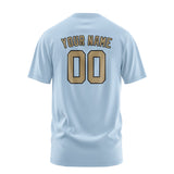 Custom Light Blue Light Khaki T-Shirt