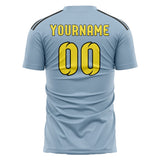 Custom Light Blue Light Yellow Soccer Jersey