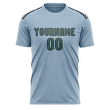 Custom Light Blue Blue Green Soccer Jersey