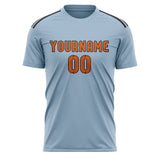 Custom Light Blue Orange Soccer Jersey