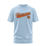 Custom Light Blue Orange T-Shirt